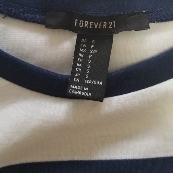 Forever 21 dress, Size S, navy blue&white striped - Picture 4 of 4